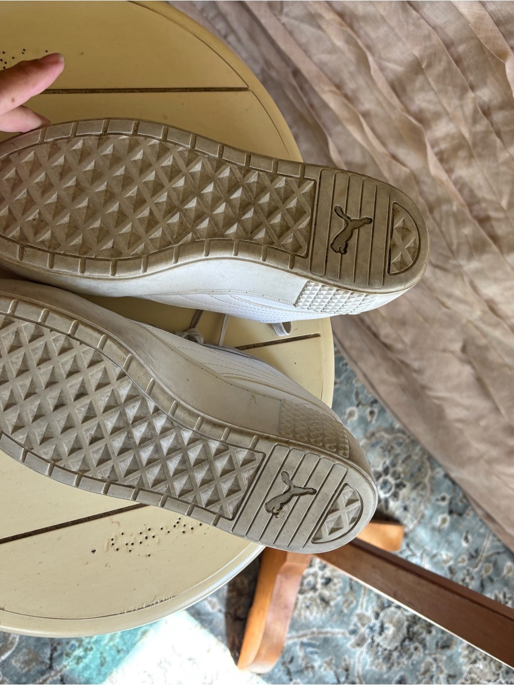Puma Men's Cream/White Low-Top Sneakers - Picture 3 of 5